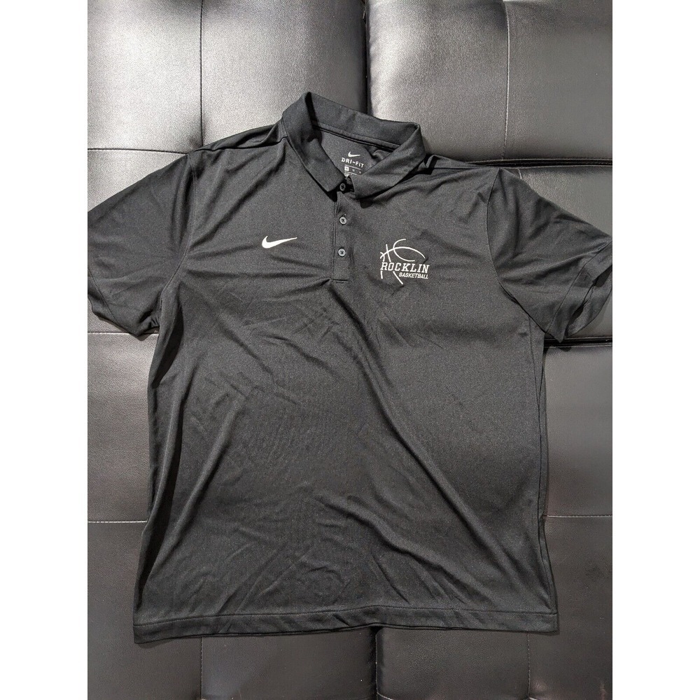 Nike Golf Dri-Fit Polo Shirt Black HS BBall Branded XL‎